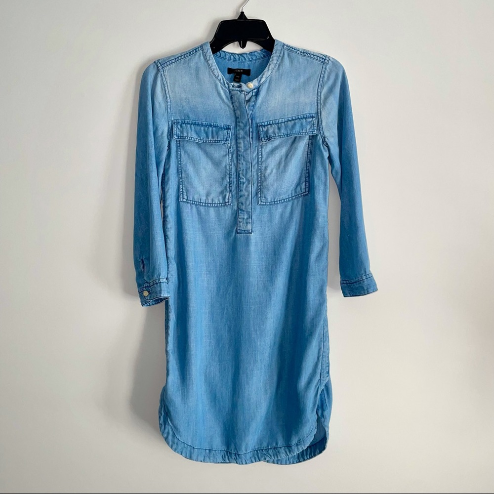 J.Crew Chambray Long-Sleeve Dress - Size XXS
